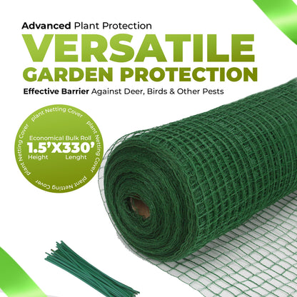 Deer-Terrent Deer Fencing – Heavy Duty Bird Netting, Chicken Coop, Fruit Trees, Plants, Plastic Fence, Bird Screen, Outdoor Cover, Garden Protection, Net Material, 18'x 5'