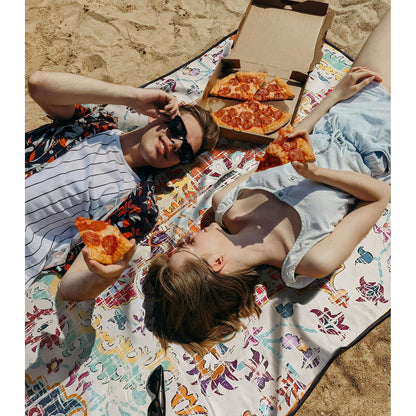 Wruzbxcn Picnic Blankets Waterproof Large, 80"x 60" Outdoor Beach Blanket Sandproof Foldable Lightweight Portable 3-Layer Camping Mat for Parks,Hiking,Travel,Music Festival,Concerts(Retro Boho)