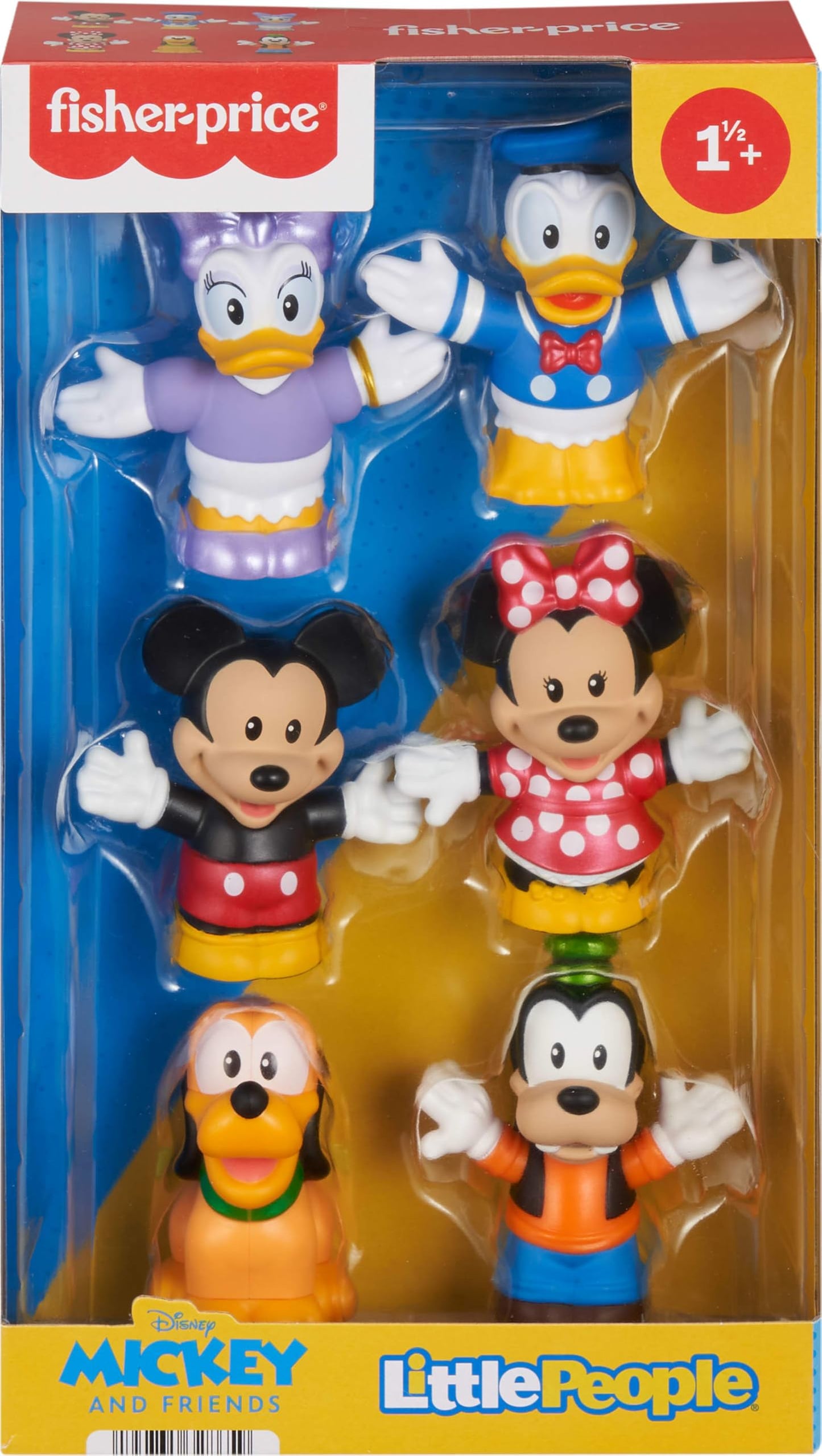 Fisher-Price Little People Toddler Toy Disney Mickey Mouse & Friends 6-Piece Figure Set for Preschool Pretend Play Kids Ages 18+ Months
