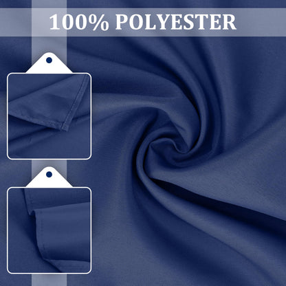 SuperO Set of 80 Cloth Napkins 17 x 17 Inch, Polyester Solid Washable Dinner Napkins with Hemmed Edges,Great for Restaurant, Wedding and Party(Navy Blue)