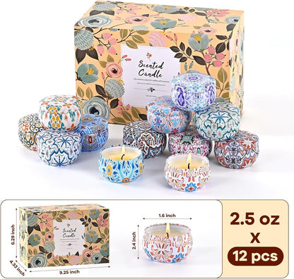 Obisesio Scented Candles Gift Set, Candles for Home Scented 12 Pack, 300 Hours Long Lasting Soy Wax Aromatherapy Candle Set, Friends Moving Away, Birthday, Retirement Gifts for Women with Gift Box