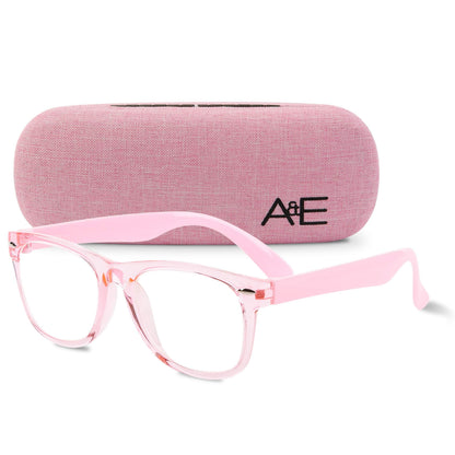GALVANOX Kids Fake Glasses - Non Prescription Clear Lens Eyeglasses, TR90 Frame with Shatterproof Lenses (Suitable for Children Ages-3-12) Pink
