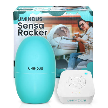 SensaRocker 2-in-1 Baby Stroller Rocker & Portable Sound Machine, Hands-Free Soothing with 5 Speeds, 9 Sounds, Night Light, Rechargeable, 2 Mounts for Strollers, Bassinets & Car Seats