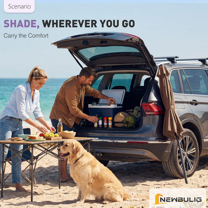NEWBULIG 7.5FT Patio Umbrella, Outdoor Table Umbrellas with Push Button Tilt and Crank, 6 Sturdy Ribs, Waterproof, UV Protection and Fade Resistant, for Pool, Garden, Market, Backyard