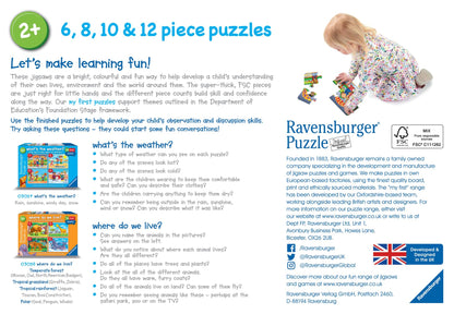 Ravensburger My First Puzzles: What's The Weather? (6: 8: 10 & 12 Piece) Jigsaw Puzzle for Kids - Every Piece is Unique, Pieces Fit Together Perfectly - MESH Accredited