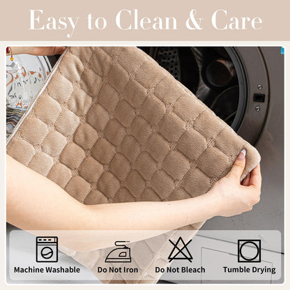 MDSASFD Velvet Couch Cover, Washable Sectional Sofa Cover, Anti Slip Sofa Slipcovers for 3 Cushion Couch Sofa L Shaped Recliner, Furniture Protector Covers for Pets Kids(Khaki, Only 1 PCS)
