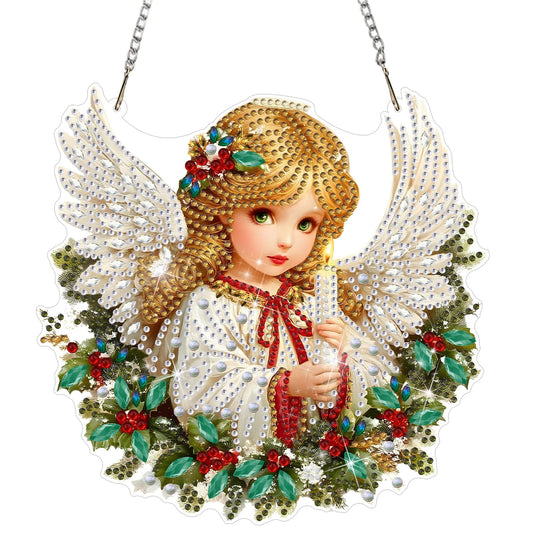 DOMROM Hanging Diamonds Art Kits for Adults, Girl DIY Special Shaped Diamond Painting, Gem Art Suncatcher Ornament for Home Window Wall Decor
