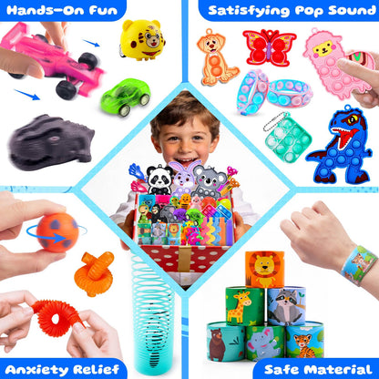 Kiss Monkey Party Favors for Kids 8-12 4-8, 640 PCS Fidget Toys Bulk, Prize Treasure Box Toys for Classroom, Goodie Bags Stuffers for Kids, Birthday Gifts, Carnival Prize, Pinata Stuffers