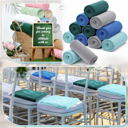 Newwiee 12 Pcs Fleece Throw Blankets Bulk 50'' x 60'' Oeko-tex Standard 100 Certified Spring Outdoor Wedding Guest Blankets Lightweight for Sleepover Donation Lap Pet Sofa Home (Green Shades)