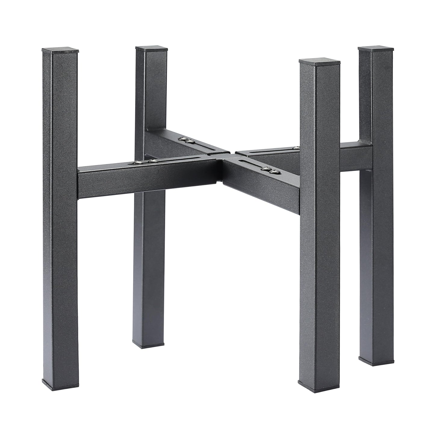 Metal Plant Stand for Large Plants, Adjustable Width Fits 10-12 Inch 14 Inch 16 Inch Pot,Outdoor Plant Stands for Indoor Plants Multiple Tall,Black Planter Stands for Patio and Window 1 Pack.­