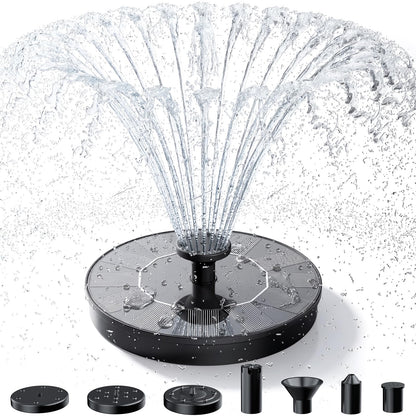 AISITIN Solar Fountain, Solar Bird Bath Fountains Pump with 6 Nozzles, 2026 Upgraded Free Standing Floating Solar Powered Water Fountain Pump for Bird Bath, Garden, Pond, Pool and Outdoor