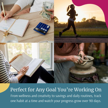90 Day Scratch Off Habit Tracker (11.7" x 16.5") | Daily Streak Keeper & Goal Tracker with Motivational Prompts – Morning Routine & Productivity Chart for Adults