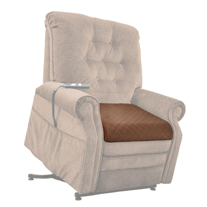 COMFORTANZA Medium-Soft 20x20x4 Memory Foam Recliner Chair Seat Cushion for Long Sitting - Armchair Pad with Washable Velvety Cover with Waterproof Layer & Non-Slip Base for Seniors & Elderly - Brown
