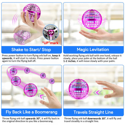 2025 Flying Orb Ball, Boomerang Hover Space Ball Flying Spinner, Orb Drone Orbit, Cool Toys Kids for 6 7 8 9 10+ Year Old Boys Girls Teens, Indoor Outdoor Toys