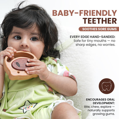 First Baby Rattle for Newborn (0–3 Months) – Natural Wooden Sensory Toy for Babies – Gentle Rattle Sound, Safe First Handheld Infant Toy Gift