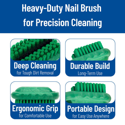 SPARTA 5 Inch Hand and Nail Brush with Stiff Center Bristles, Soft Outer Bristles, Larger Polypropylene Body, Color Coded Scrub Brush for Commercial Foodservice Use, Green