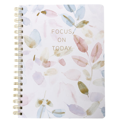 Graphique Vegan Leather Spiral Journal - Focus Design - 192 Lined Pages - Perfect for Taking Notes, Lists and More (8" x 10")