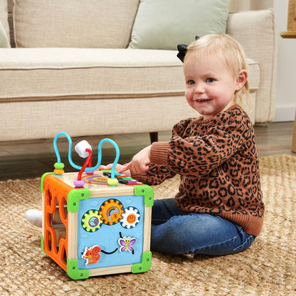 LeapFrog Touch and Learn Electronic Musical Light-Up Wooden Activity Cube Toy, Animal Themed, Ages 1 and Up