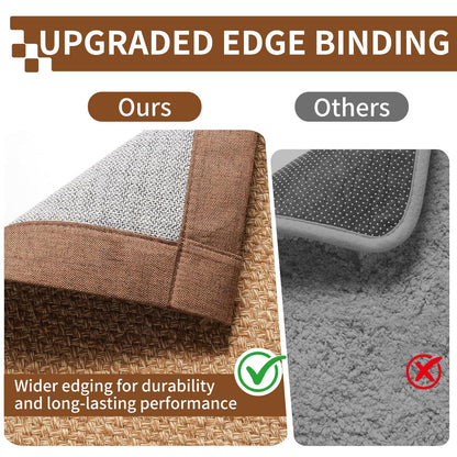 YDKGL Washable Hallway Runner Rug 2x6 Jute Like Kitchen Runner Mat Rugs Non Slip, Woven Soft Entryway Farmhouse Runner Boho Floor Carpet for Indoor Laundry Hall Backdoor Bedroom Living Room, Brown