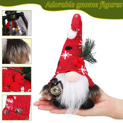 JOINPAYA 2Pcs Christmas Gnomes Decorations: Plush Couple Elf Santa Gnomes Doll for Xmas Home Tabletop Ornaments Holiday Party Gifts
