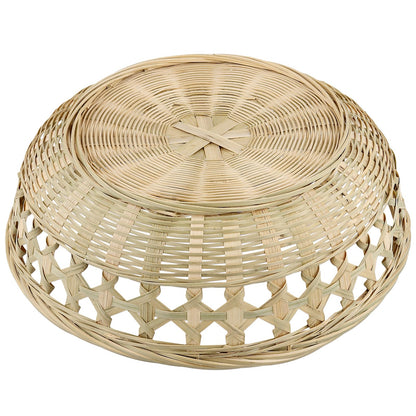 KOHAND 2 Pack Bamboo Baskets, 10.6 x 3.1 Inch Natural Handmade Bamboo Basket, Round Wicker Basket for Picnic, Kitchen, Restaurant, Dinning