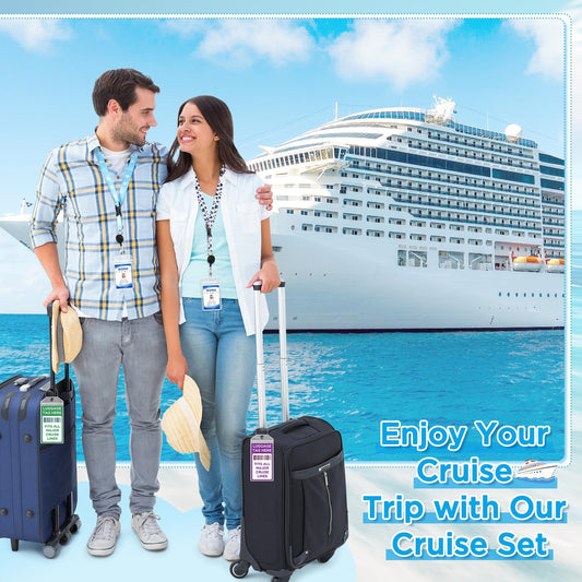 FACULX Cruise Ship Essentials 2026, Cruise Must Haves Kits Including Non-Surge Power Strip, Lanyards for Cruise Ship Cards, Luggage Tags, Magnetic Hooks, Towel Bands and Clips for All Cruise Lines