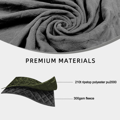 Tikroom Large Waterproof Outdoor Camping Blanket, 80 x 58 inch Fleece Picnic Blankets Windproof Travel Stadium Blanket for Beaches Pets Car Camp Picnic Mat for Both Cold & Warm Weather