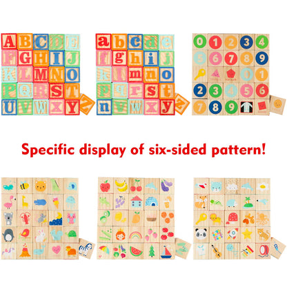 Joqutoys ABC Wooden Building Blocks for Toddlers 1-3 Large, 26 PCS Alphabet & Number Stacking Blocks, Educational Learning Toys for Boys Girls Kids Gifts 1.65''