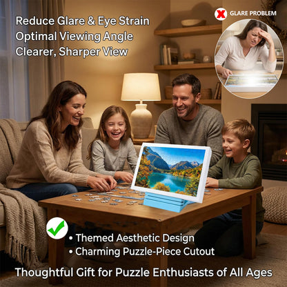 2PCS Jigsaw Puzzle Box Stand-Hands-Free Puzzle Lid Holder&Viewer-Universal Puzzle Cover Prop Display Rack to Save Table Space&Reduce Glare-Adjustable 3 Angle Holder,Essential Puzzle Accessories Gift