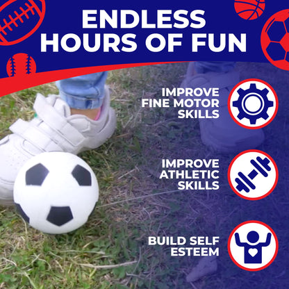 Toysery Foam Kickball Set for Toddler and Baby – Soft Foam Soccer Ball, Football, Basketball, Tennis Ball & More – Easy to Hold, Safe Toddler Ball Set with Carry Bag for Kids Ages 1-3