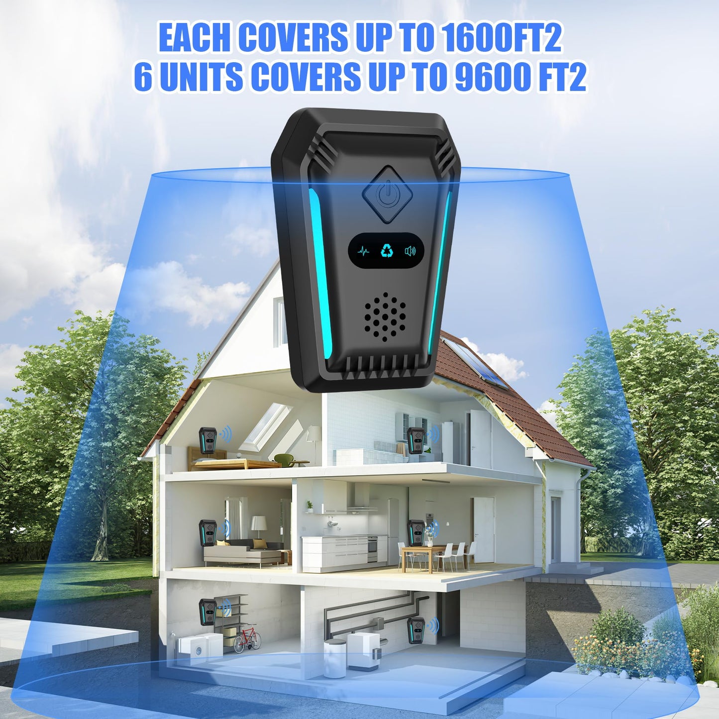 (2026 Upgraded) Ultrasonic Rodent & Pest Indoor Repeller - Stronger Driving Force, Repellent for Mouse, Rats, Roaches, Ants, Spiders & Bugs | Plug-in Control, 3 Mode Switching (6 Pack)