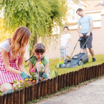 Wood Garden Edging, Wooden Fence Border Decorative Small Picket Panels for Flower Bed Barriers and Landscape Fencing