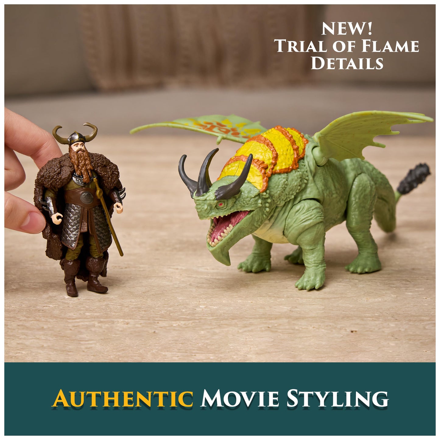 DreamWorks Dragons, How to Train Your Dragon, Rumblehorn & Stoick, Viking Duo Action Figures, Kids Toys for Boys Ages 4 and up