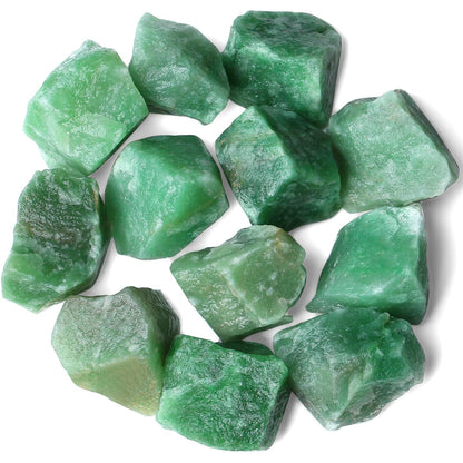 QINJIEJIE Green Aventurine Raw Crystals Natural Rough Stones Bulk Large 0.8-1.2" Rocks Reiki Gemstones Fountain Rocks for Tumbling Cabbing Polishing Wire Wrapping Wicca Decoration 0.45 lbs