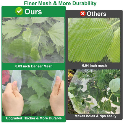 KLEWEE Thicker Garden Netting for Raised Beds, 10 x 33 FT Ultra Fine Garden Mesh Netting Barrier Screen Protection Netting for Vegetable Plants Fruits Flowers Crops Row Covers