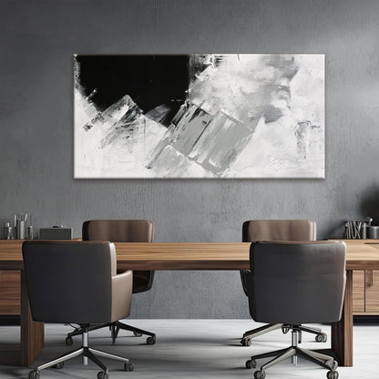 TAIJXAGSG Abstract Wall Art Painting Modern Grey Wall Decor Living Room 24" X 48" Canvas Art Wall Decor Black White Wall Art Canvas Prints Artwork For Bathroom Kitchen Office Decoration