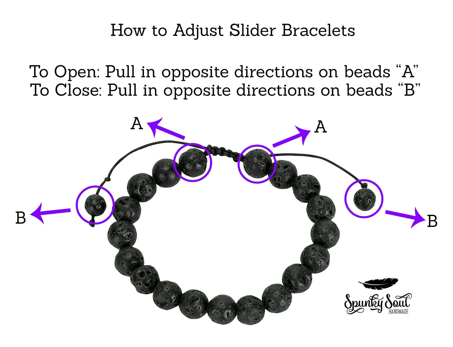SPUNKYsoul 3 beads Set each stone Chakra Balancing Lava Diffuser Bracelet Authentic Crystal Stones for Women Collection