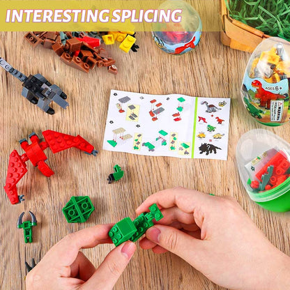LEBOCADO Mini Building Block Sets,12 Pack Dinosaur Toys Building Blocks, 6 in 1 STEM Toys Eggs Building Sets, Party Favors for Kids Goodie Bags Prizes Birthday