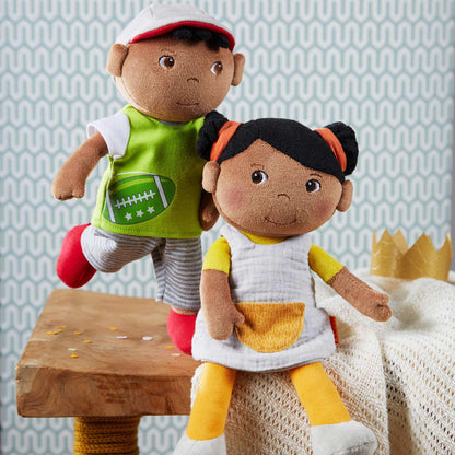 HABA Soft Doll Mason – 11.5" Plush Baby Boy Toy with Black Hair and Soft Toddler Companion for Ages 6 Months and Up, First Doll Gift for Kids, Machine Washable, Huggable & Durable