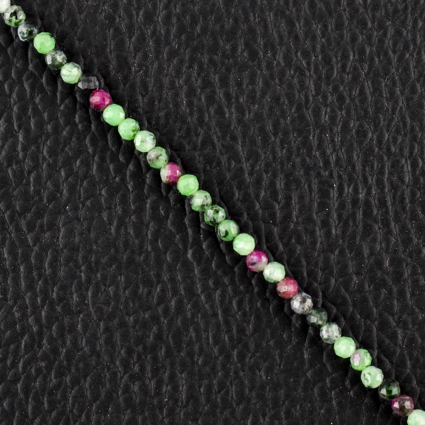 QNAVIC Ruby Zoisite Choker Bracelet for Women – Dainty Micro Round Beads, 8" Silver-Plated Chain, Healing Chakra Crystal Jewelry, Birthstone Gift for Her
