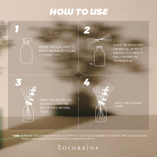 COCORRÍNA Reed Diffuser - Ocean Mist Scent, 6.76 fl oz Essential Oil with 8 Reed Sticks - Home Fragrance for Bedroom Bathroom Shelf Décor
