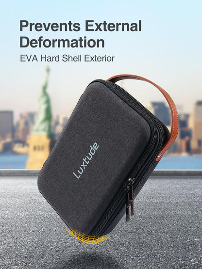 Luxtude Electronics Organizer Travel Case, Portable Tech Bag for Working/Travelling, Sturdy Hard Shell Zipper Cases for Charger/Mouse/Hard Drive, Case Only