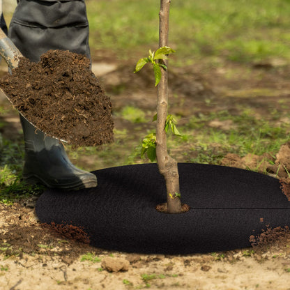 UCandy Pack 12 Non-Woven Tree Mulch Ring, 20.5 Inch Weed Barrier mat,Degradable Tree Mulch Used to inhibit Weed Growth and Landscape Weed Control Plant Root Protection