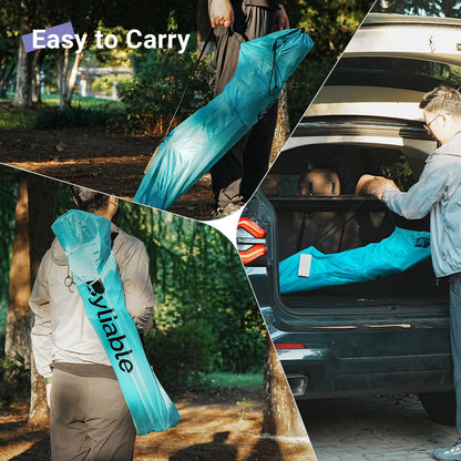 Camping Folding Chair Outdoor Lawn Portable Lightweight Camp Folding Chairs for Adult Outside with Cup Holder, Cooler Pouch & Side Pocket for Camping, Beach, Fishing, Sports or Tailgating Events, Blue