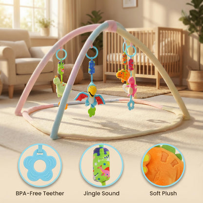 gebra Baby Toys for 0 3 6 9 12 Months, Soft Rattle Wind Chime Car Seat Crib Stroller Toys, Dinosaur Baby Hanging Toys Birthday for Baby Boys and Girls