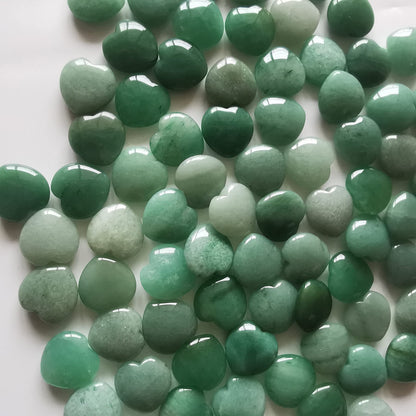 Loveliome 4 Pcs Natural Green Aventurine Love Heart Palm Stone Reiki Balancing Worry Stone(1 Inch)