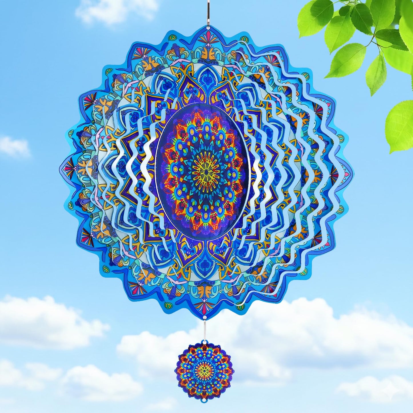 Katinyos 3D Wind Spinner, 12 inch 3D Kinetic Metal Garden Spinners, Rustproof Metal Garden Decor Yard Art, Wind Sculptures Ideal Gift for Homeowners & Garden Lovers
