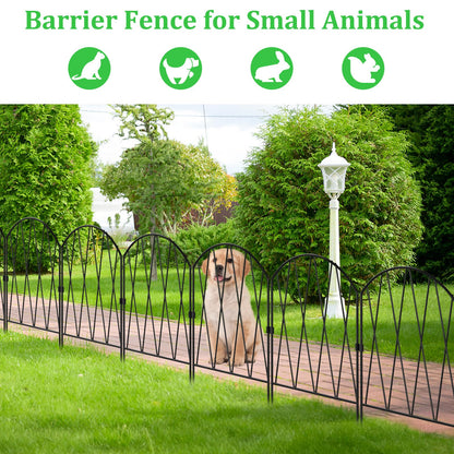 10 Pack Decorative Garden Fence Animal Barrier,11ft(L) x 16in(H) Rustproof Metal Wire No Dig Fence Border for Dogs,Anti Digging Flower Edging for Outdoor,Landscape,Patio & Yard,Arched