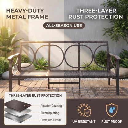 FansaFurn 5-Piece Outdoor Patio Furniture Set, Outdoor Metal Sectional Furniture with Cushions, Outdoor Conversation Seating Set with Side Table for Garden, Balcony, Deck, Backyard, Khaki