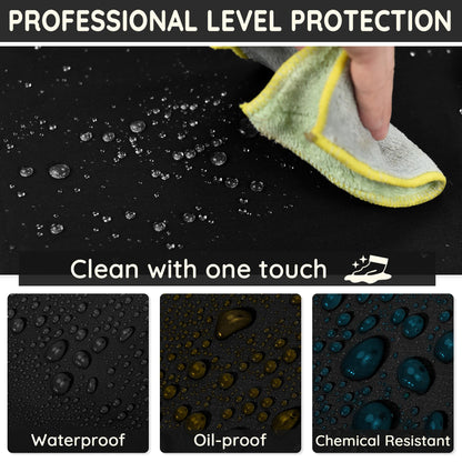Thicker Rubber Apron - 51.18 x 35.43" Adjustable, Heavy Duty Oil & Chemical Resistant, Extra Long Waterproof Apron for Dish Washing, Gardening, Lab Work, Butcher & Dog Grooming - Black